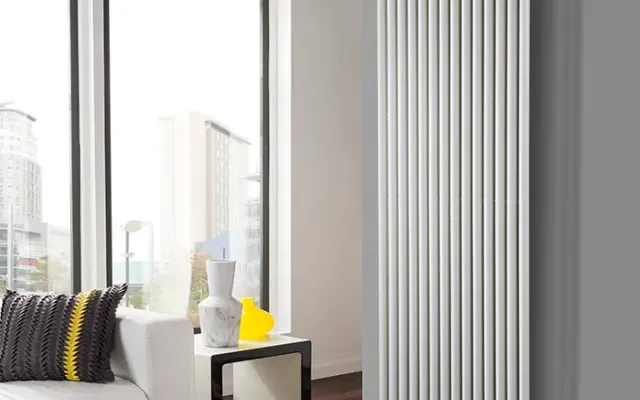 White vertical radiator